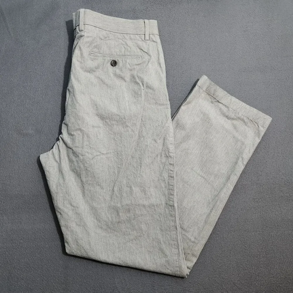 Banana Republic Dress Pants Men 36X32 (37X31) Gray Kentfield Straight Leg